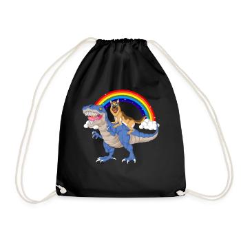 Balade en dinosaure du berger allemand - Sac de sport léger - noir - Devant