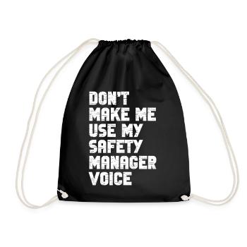 Safety Manager Saying Security Service Job Funny - Drawstring Bag - black - Front