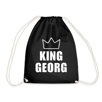 Georg Name with Letter G - King Crown Shirt - Drawstring Bag - black - Front