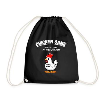 Funny Chicken Game Chicken Laugh Party Fun Gamer - Drawstring Bag - black - Front