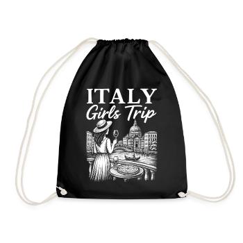 Italienische Mädchenreise Illustrationsdesign - Turnbeutel - Schwarz - Vorne