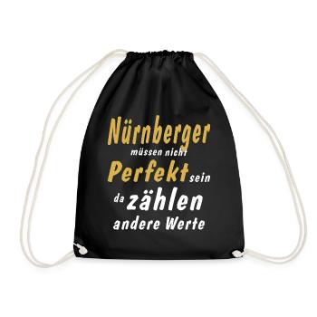 Nürnbergerr müssen nicht Perfekt sein - Turnbeutel - Schwarz - Vorne