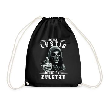 Skull Grim Reaper You are funny saying motif - Drawstring Bag - black - Front