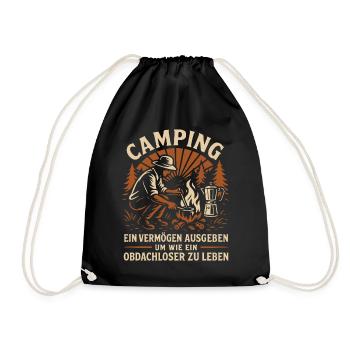 Camping Design mit Humor für begeisterte Camper - Turnbeutel - Schwarz - Vorne