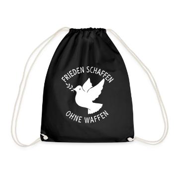 Creating peace without weapons Peace dove - Drawstring Bag - black - Front