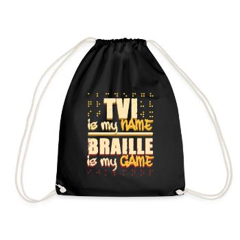Professeur de braille Braille TVI est mon nom - Sac de sport léger - noir - Devant