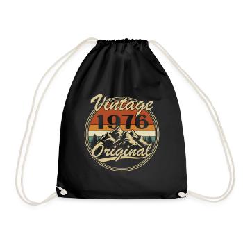 1976 Vintage Retro Geburtstagsgeschenk - Turnbeutel - Schwarz - Vorne