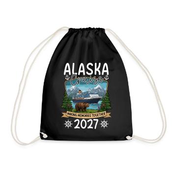 Alaska Cruise Souvenir Design - Drawstring Bag - black - Front