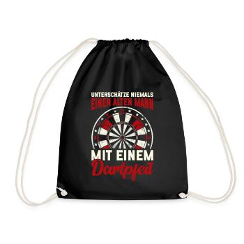 Darts Dart Dartboard Dartboard Dart Player - Drawstring Bag - black - Front