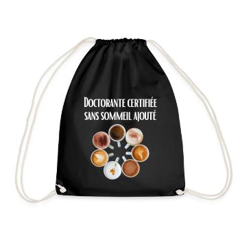 Doctorante certifiée sans sommeil ajouté - Sac de sport léger - noir - Devant
