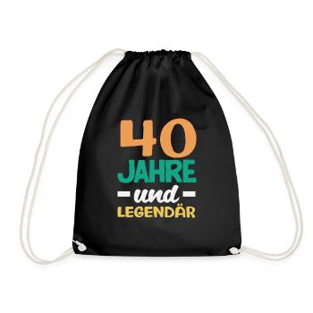 Funny 40th Birthday Gift Birthday Shirt - Drawstring Bag - black - Front