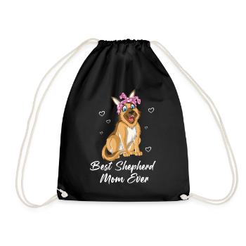 Best Shepherd Mom Ever – German Shepherd Dog Lover - Drawstring Bag - black - Front