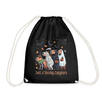 Capybara Halloween Kostüm - Turnbeutel - Schwarz - Vorne