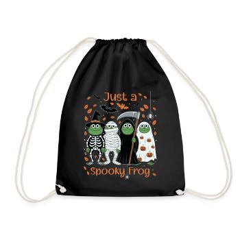 Spooky frogs with Halloween motifs - Drawstring Bag - black - Front