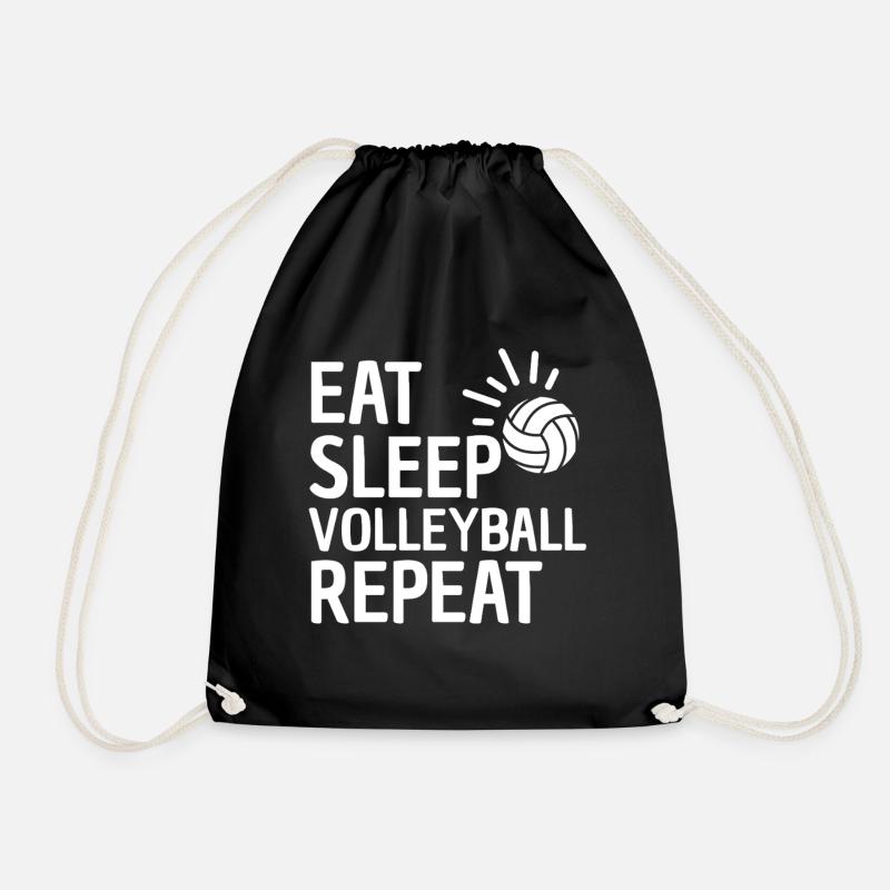 Eat Sleep Volleyball Repeat - Turnbeutel - Schwarz