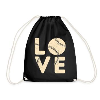Liebe Baseball Vintage Geschenk - Turnbeutel - Schwarz - Vorne