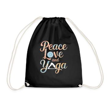 Paix, amour et yoga, s’épanouissent Design - Sac de sport léger - noir - Devant