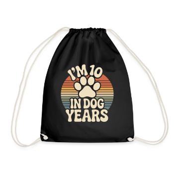10 en chien années 70 anniversaire cadeau drôle - Sac de sport léger - noir - Devant