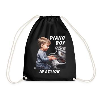 PIANO BOY IN ACTION - Turnbeutel - Schwarz - Vorne