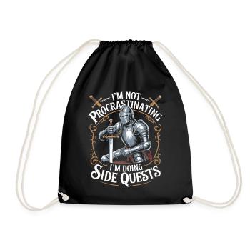 Je ne tergiverse pas, je fais des quêtes secondaires - Sac de sport léger - noir - Devant