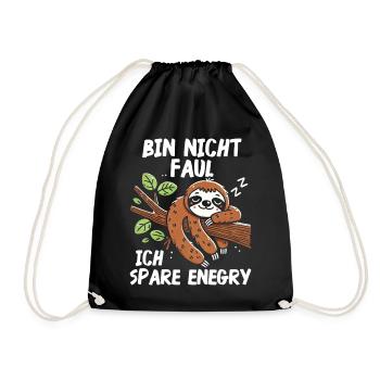 Je ne suis pas paresseux, j’économise de l’énergie - Sac de sport léger - noir - Devant