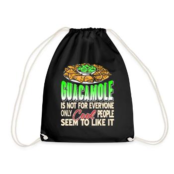 Guacamole Only Cool People Like It Funny Snack - Drawstring Bag - black - Front