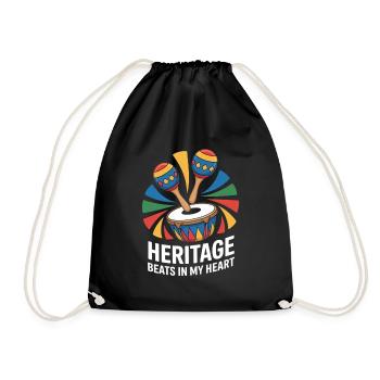 Le patrimoine bat dans mon cœur Culture Tambour - Sac de sport léger - noir - Devant