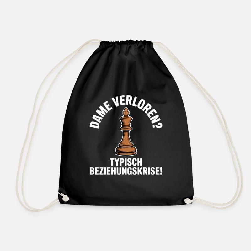 Chess Chess Pieces Checkers Chess Club Chess Master - Drawstring Bag - black