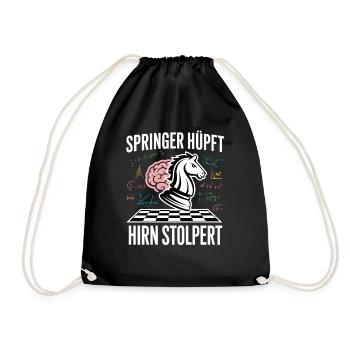 Knight Hops Brain Stumbles Chess Chess Pieces - Drawstring Bag - black - Front