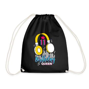 Birthday Queen 11th Birthday - Drawstring Bag - black - Front