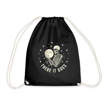 Skull und Mond Motiv mit Spruch - Turnbeutel - Schwarz - Vorne