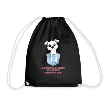Always Carry a Little Happiness - Drawstring Bag - black - Front