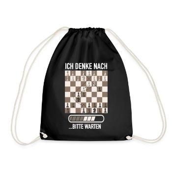 Chess Chess Players Chess Club Please Wait - Drawstring Bag - black - Front