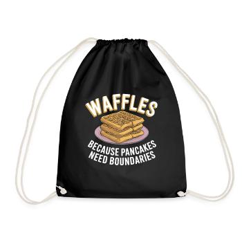 Waffles and pancakes Contitorei Bakery Pastries - Drawstring Bag - black - Front
