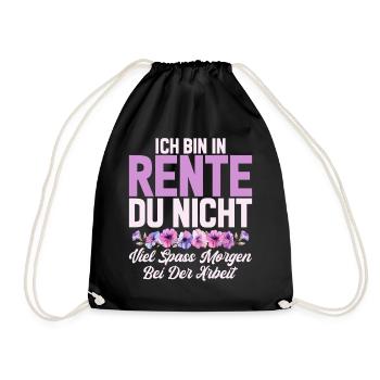 Renterin Oma Großmama Großmutter Großeltern Rente - Turnbeutel - Schwarz - Vorne