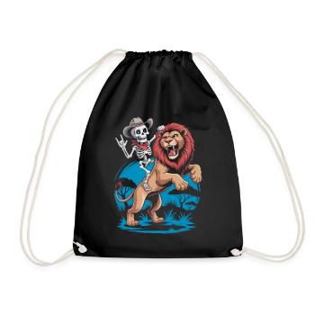 Conception d’aventure de lions et de squelettes - Sac de sport léger - noir - Devant