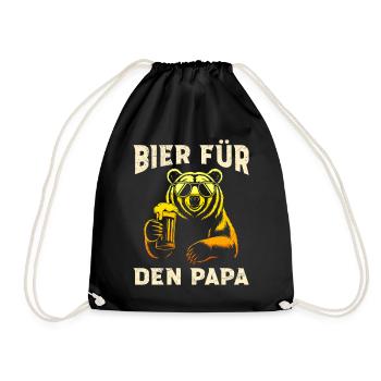 Beer drinkers BEER FOR DAD Fathers Funny - Drawstring Bag - black - Front