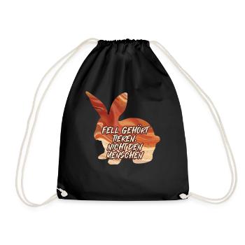 Animal welfare FUR BELONGS TO THE ANIMALS Fun - Drawstring Bag - black - Front