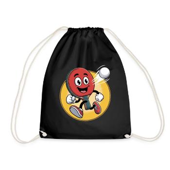 Conception de dessin animé de tennis de table - Sac de sport léger - noir - Devant
