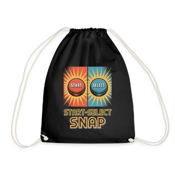 Home Select Snap Pop Culture Retro Video Game - Drawstring Bag - black - Front