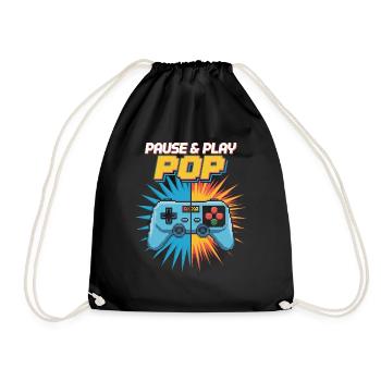 Pause & Play Pop Culture Rétro Jeu vidéo - Sac de sport léger - noir - Devant