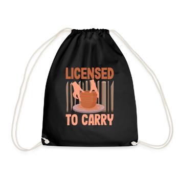 Licensed To Carry Töpferkunst-Liebe - Turnbeutel - Schwarz - Vorne