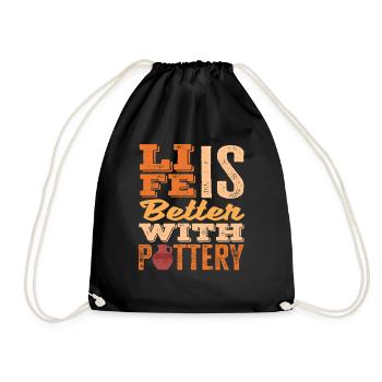 La vie est meilleure avec l’art de la poterie - Sac de sport léger - noir - Devant