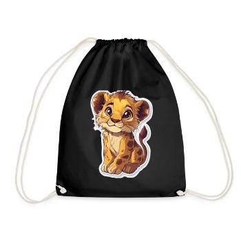 Lion - Drawstring Bag - black - Front