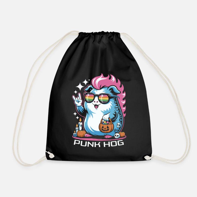 Colorful Punk Meerschein for Halloween - Drawstring Bag - black