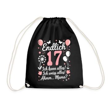 Enfin 17 Anniversaire 17 Ans Cadeau Fille - Sac de sport léger - noir - Devant