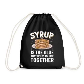 Waffles and Syrup Pancakes Waffles Gift - Drawstring Bag - black - Front