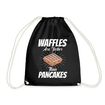 Waffles Are Better Than Pancakes - Drawstring Bag - black - Front