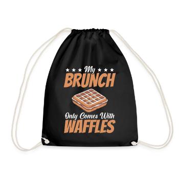Breakfast Waffles Waffle Gift Bakery - Drawstring Bag - black - Front