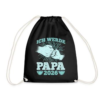 Father-to-be I WILL BE A DAD 2026 Funny - Drawstring Bag - black - Front